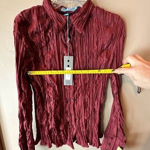 Vintage Lili Bleu Wrinkle Button Down Blouse